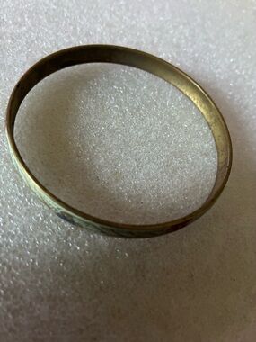 Antique enamel brass bangle